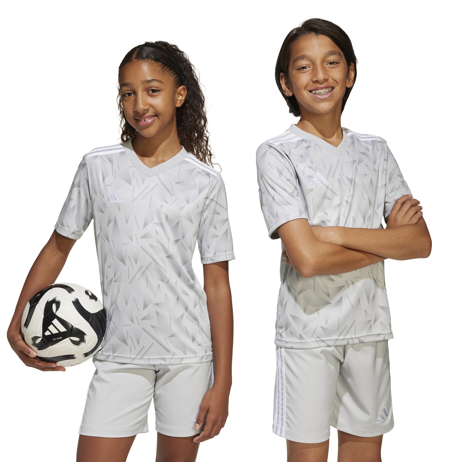 Adidas Junior Team Icon 25 SS Shirt Team Light Grey/White
