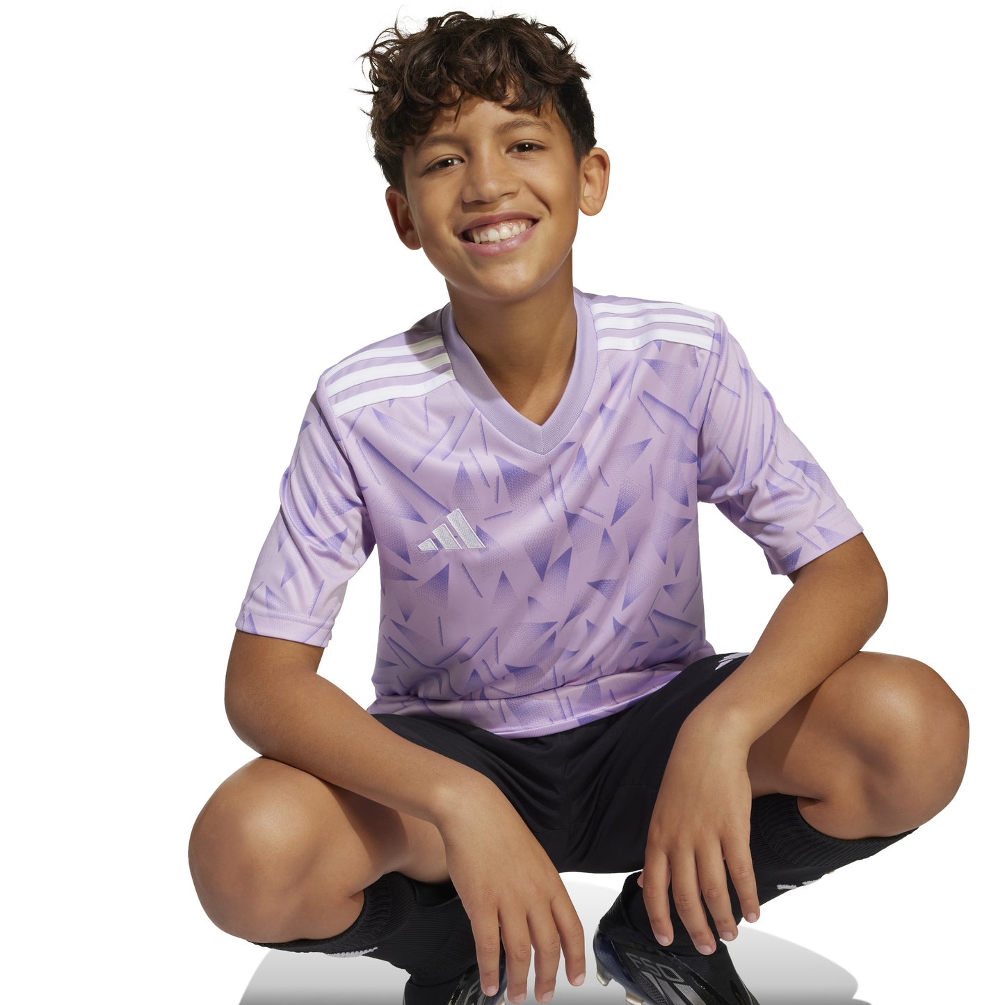 Adidas Junior Team Icon 25 SS Shirt Purple Glow/White