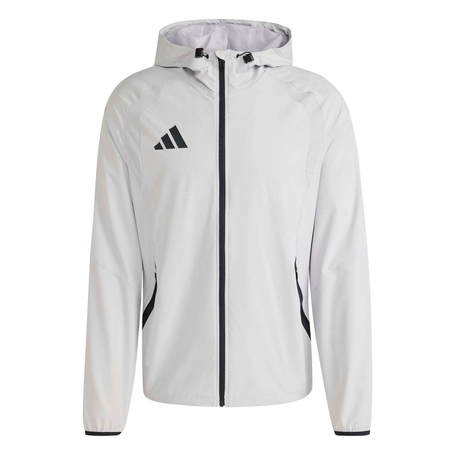 Adidas Tiro Travel Slim-Fit Hooded Windbreaker Team Light Grey/Black