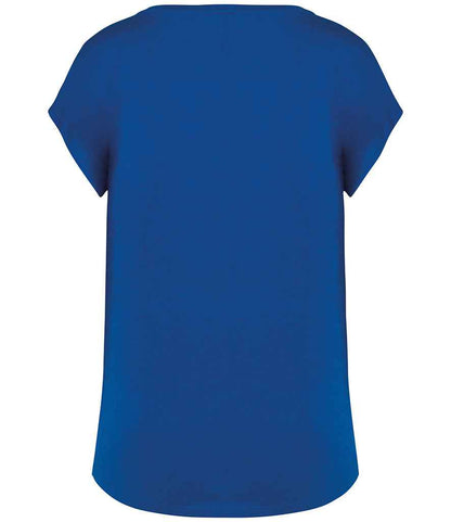 Native Spirit Ladies Oversized V Neck T-Shirt NS312 in Sea Blue – back