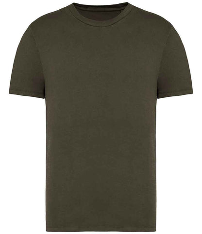 Native Spirit Unisex Faded T-Shirt NS315 in Washed Organic Khaki – front