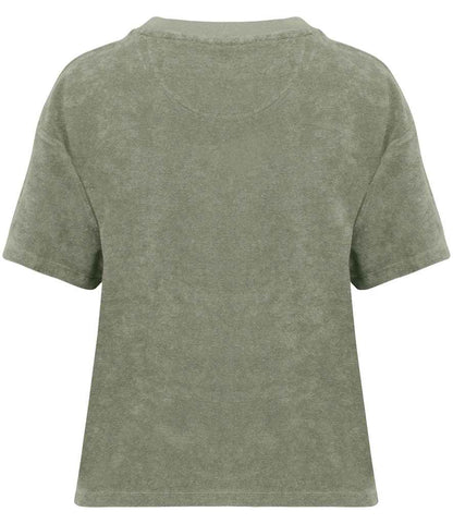 Native Spirit Ladies Terry Towel T-Shirt NS328 in Almond Green – back