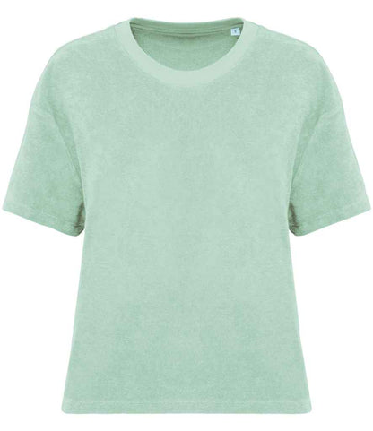Native Spirit Ladies Terry Towel T-Shirt NS328 in Brook Green – front