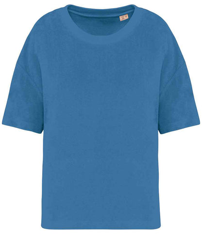 Native Spirit Ladies Terry Towel T-Shirt NS328 in Riviera blue – front