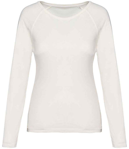 Native Spirit Ladies Raglan Long Sleeve Washed T-Shirt NS339 in Washed Ivory – front