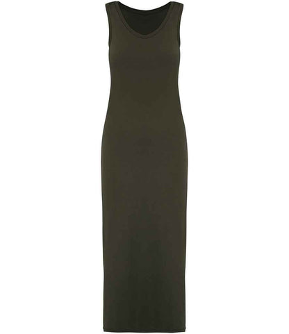 Native Spirit Ladies Jersey Washed Dress NS5012 in Washed Organic Khaki – front