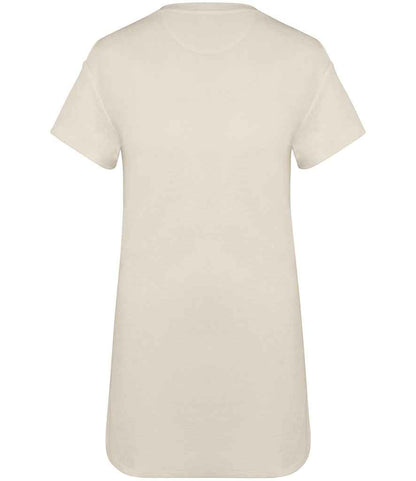 Native Spirit Ladies Terry Towel Dropped Shoulder T-Shirt Dress NS5028 in Ivory – back