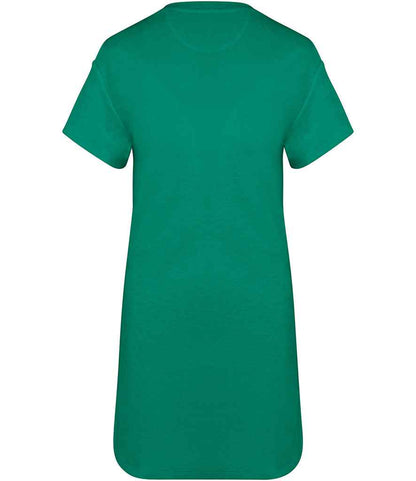 Native Spirit Ladies Terry Towel Dropped Shoulder T-Shirt Dress NS5028 in Malachite Green – back