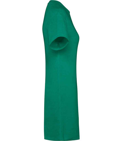 Native Spirit Ladies Terry Towel Dropped Shoulder T-Shirt Dress NS5028 in Malachite Green – side