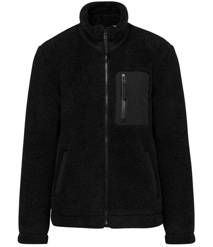 Native Spirit Unisex Sherpa Jacket NS604 in Black – front