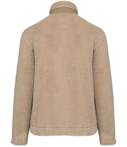 Native Spirit Unisex Sherpa Jacket NS604 in Wet Sand/Driftwood – back