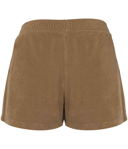 Native Spirit Ladies Terry Towel Shorts NS728 in Cream Coffee – back