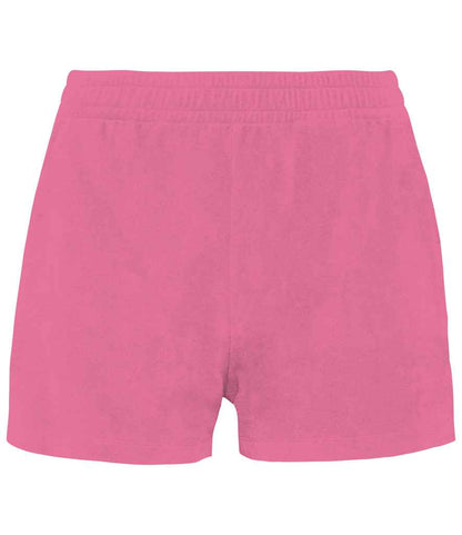 Native Spirit Ladies Terry Towel Shorts NS728 in Candy Rose – front