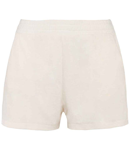 Native Spirit Ladies Terry Towel Shorts NS728 in Ivory – front