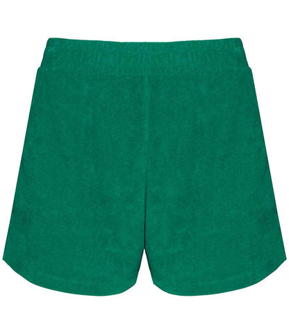 Native Spirit Ladies Terry Towel Shorts NS728 in Malachite Green – front