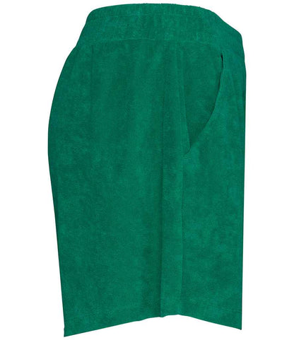 Native Spirit Ladies Terry Towel Shorts NS728 in Malachite Green – side