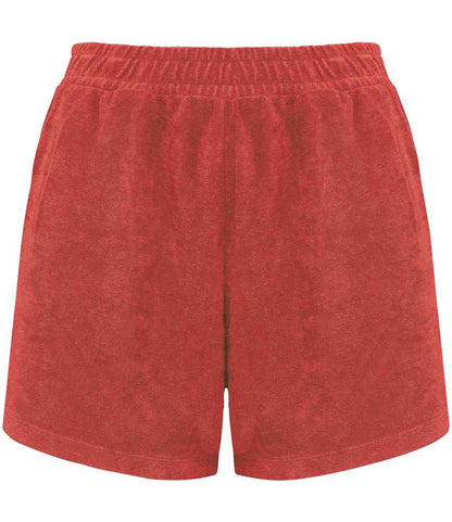 Native Spirit Ladies Terry Towel Shorts NS728 in Paprika – front