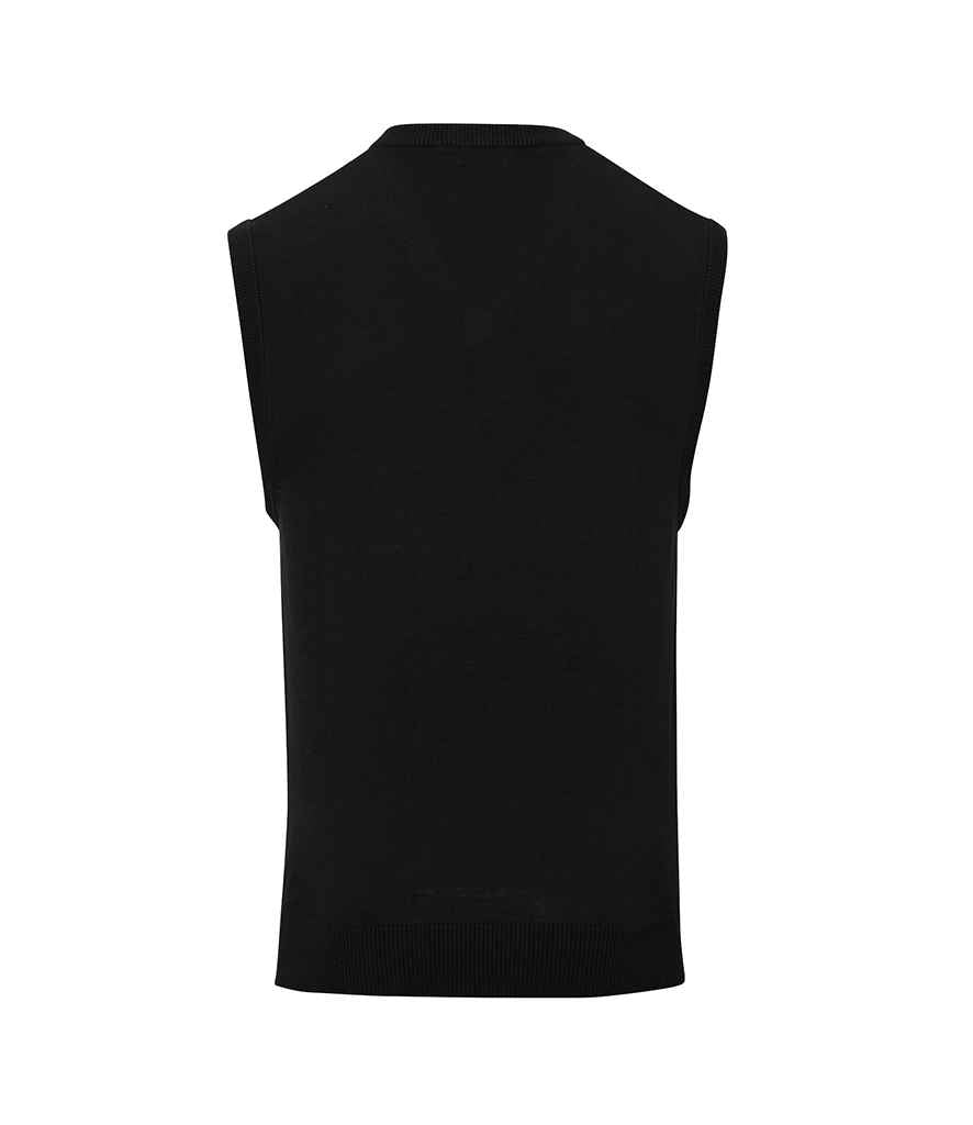 Premier Sleeveless Cotton Acrylic V Neck Sweater PR699 in Black – back