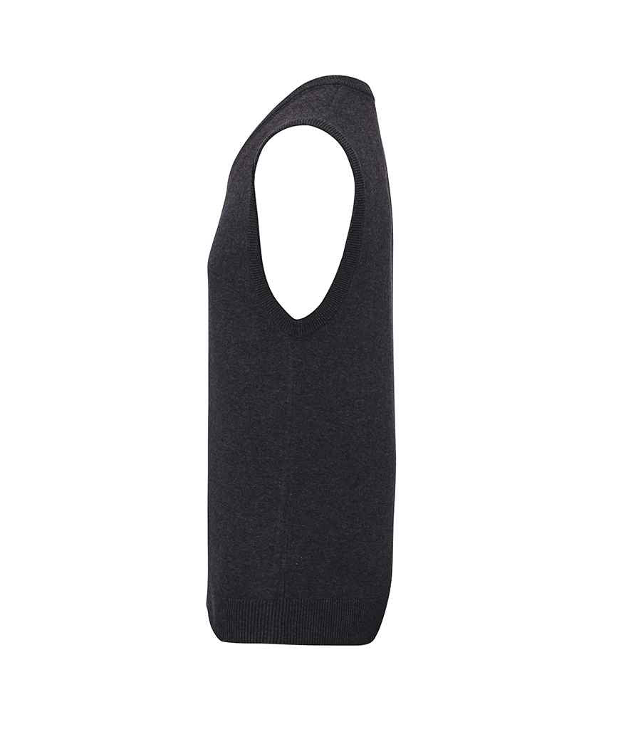Premier Sleeveless Cotton Acrylic V Neck Sweater PR699 in Charcoal – side