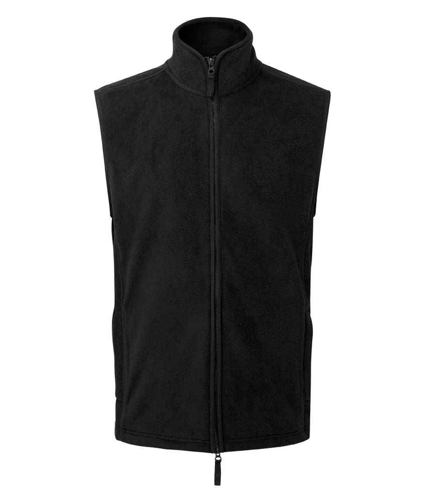 Premier Artisan Fleece Gilet PR803 in Black/Black – front