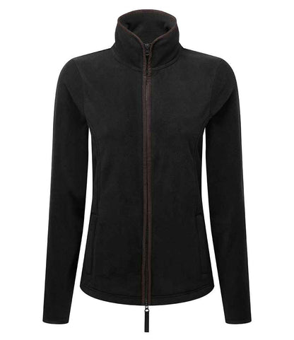 Premier Ladies Artisan Fleece Jacket PR824 in Black/Brown – front