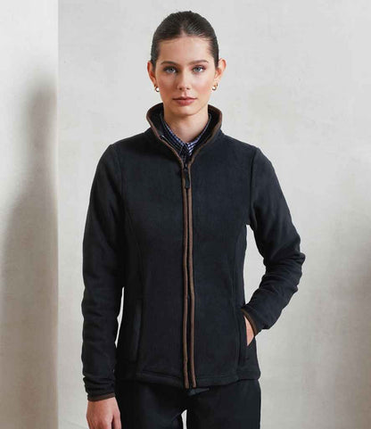 Premier Ladies Artisan Fleece Jacket PR824 in Black/Brown – model