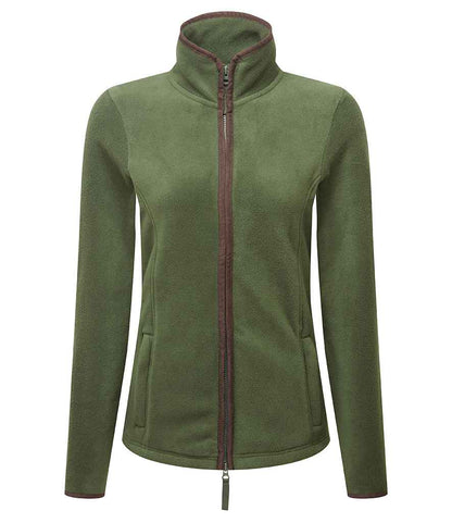 Premier Ladies Artisan Fleece Jacket PR824 in Moss Green/Brown – front