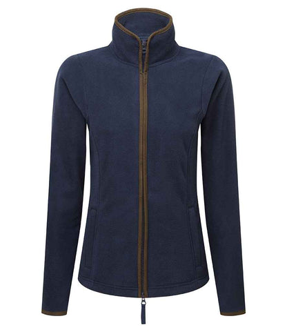 Premier Ladies Artisan Fleece Jacket PR824 in Navy/Brown – front