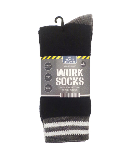 Men’s 3-Pack Work Socks (Recycled Cotton) - RI024