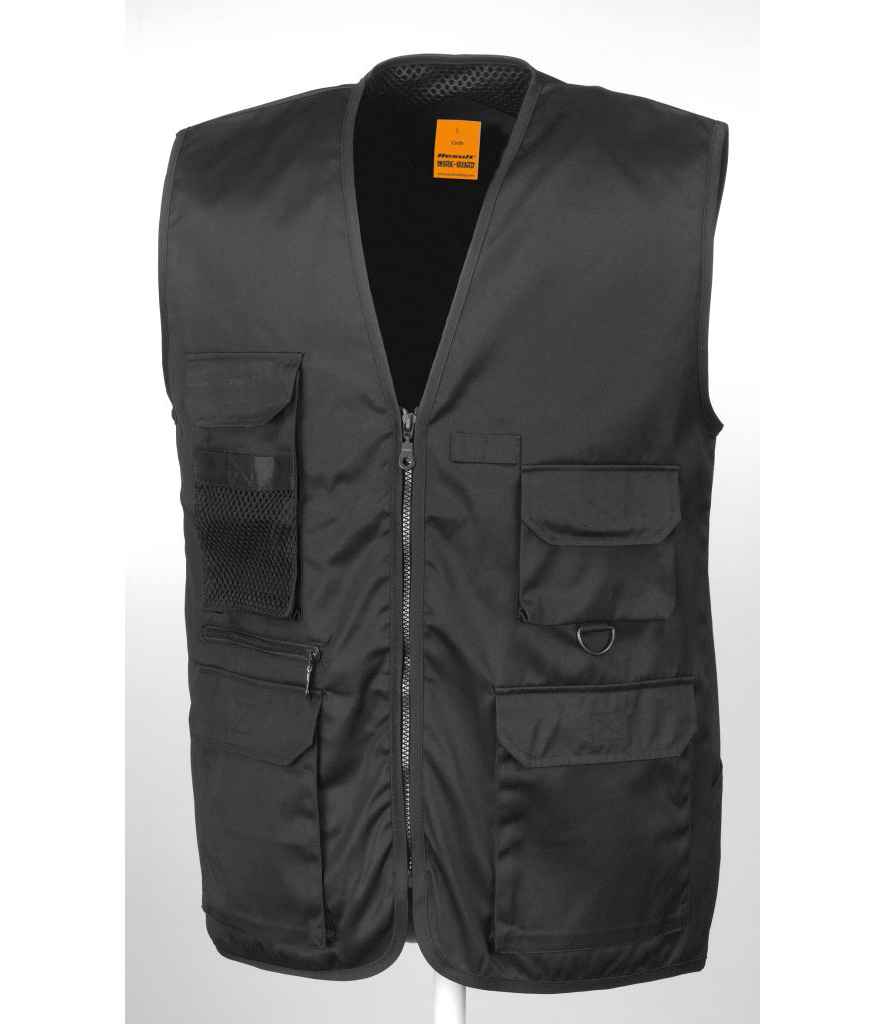 Result Work-Guard Safari Waistcoat RS45 in Black – front