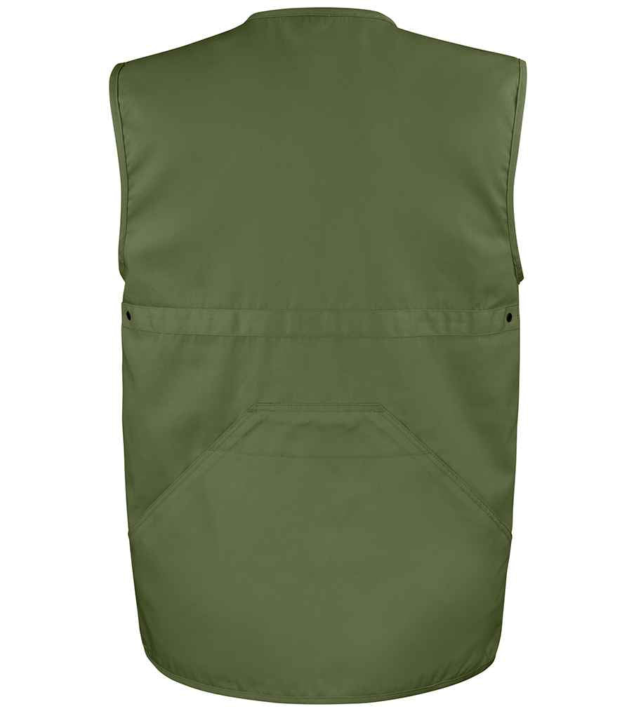 Result Work-Guard Safari Waistcoat RS45 in Lichen Green – back