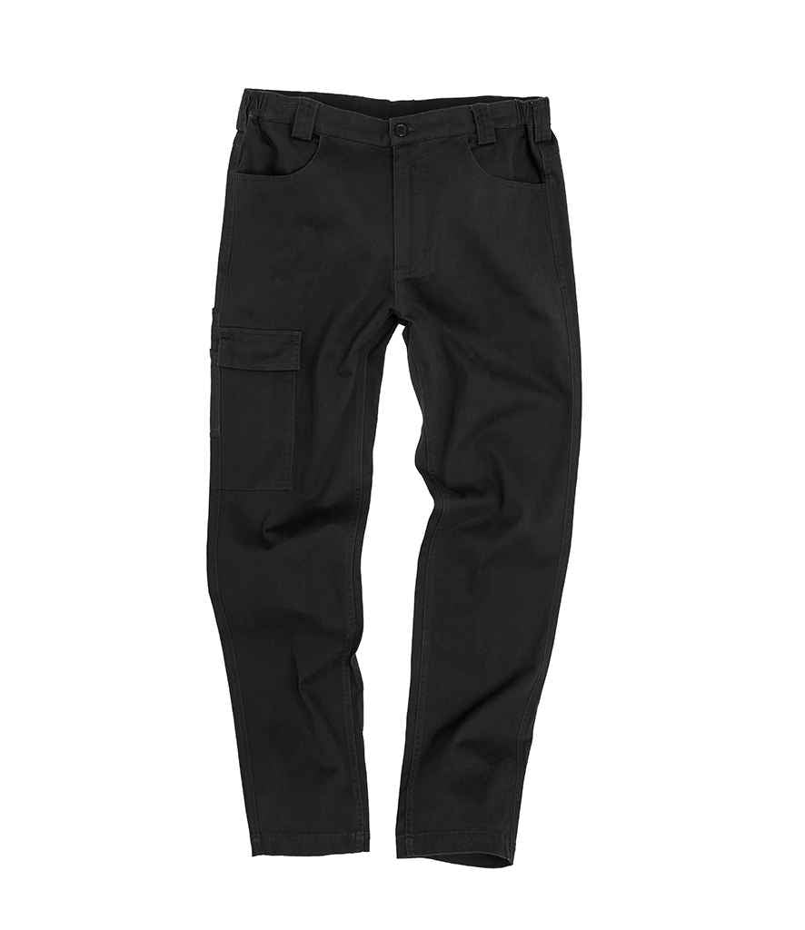 Result Work-Guard Super Stretch Slim Chino Trousers RS470M in Black – front