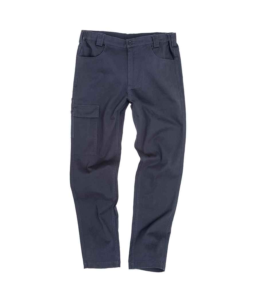 Result Work-Guard Super Stretch Slim Chino Trousers RS470M in Navy – front