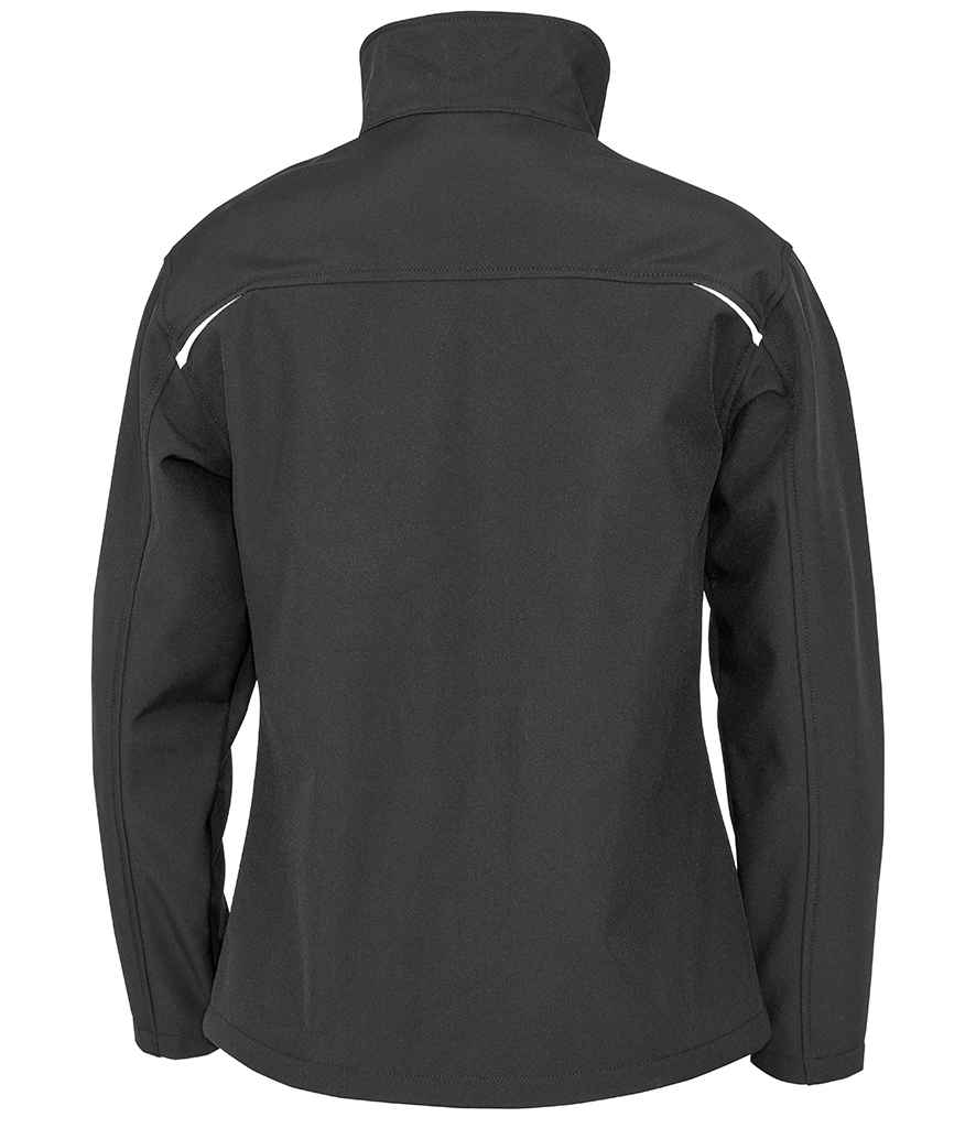 Result Recycled Ladies Three Layer Printable Soft Shell Jacket RS900F in Black – back