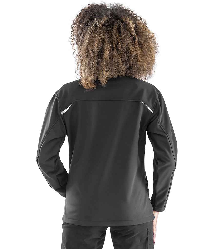 Result Recycled Ladies Three Layer Printable Soft Shell Jacket RS900F in Black – model (2)