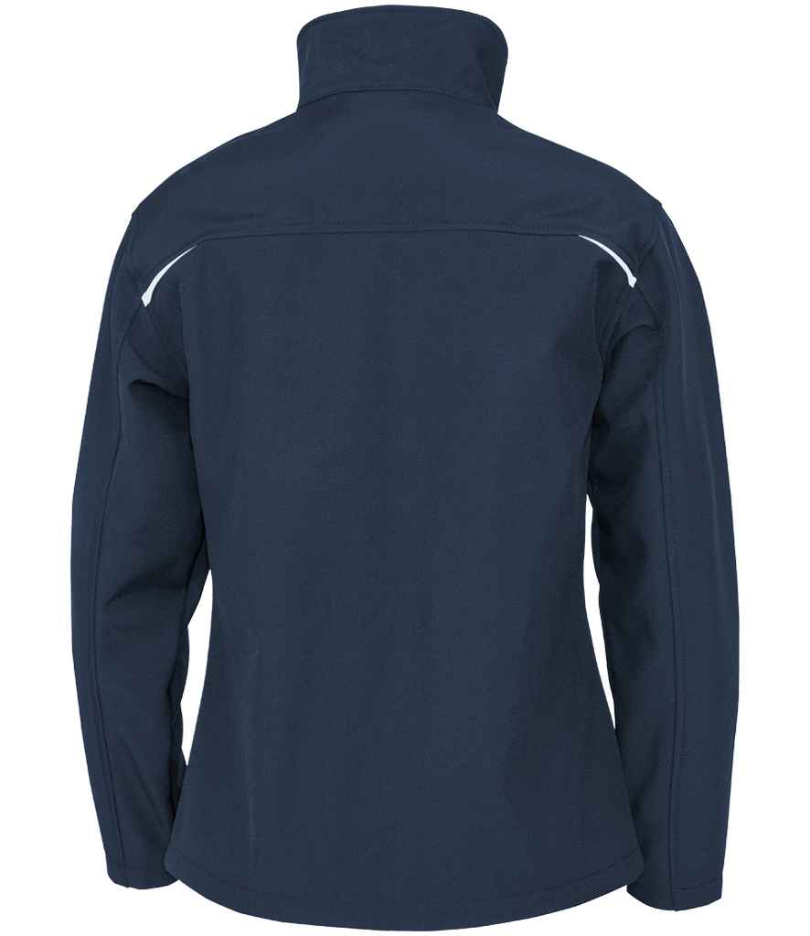 Result Recycled Ladies Three Layer Printable Soft Shell Jacket RS900F in Navy – back