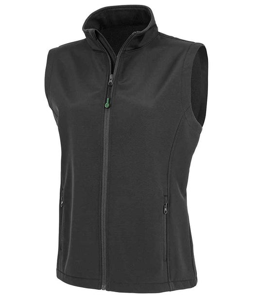 Result Recycled Ladies Printable Soft Shell Bodywarmer RS902F in Black – front
