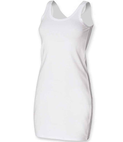 SF Clothing Ladies Tank Dress SK104 in White – front