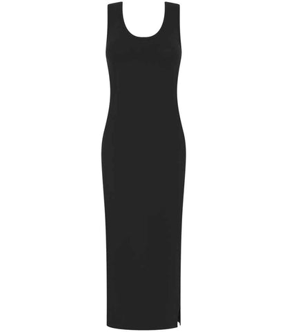 SF Clothing Ladies Racer Back Midi Dress SK114 in Black – front