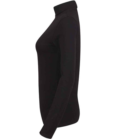 SF Clothing Ladies Feel Good Stretch Roll Neck T-Shirt SK125 in Black – side