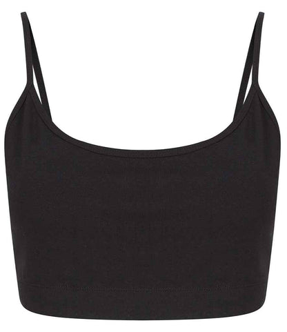 SF Clothing Ladies Sustainable Fashion Cropped Cami Vest Top SK230 in Black – front