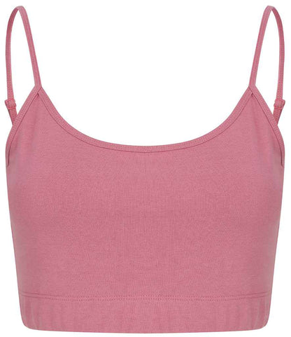 SF Clothing Ladies Sustainable Fashion Cropped Cami Vest Top SK230 in Dusky Pink – front