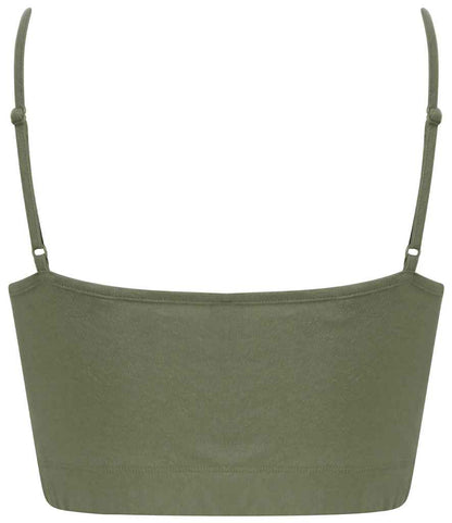 SF Clothing Ladies Sustainable Fashion Cropped Cami Vest Top SK230 in Khaki – back