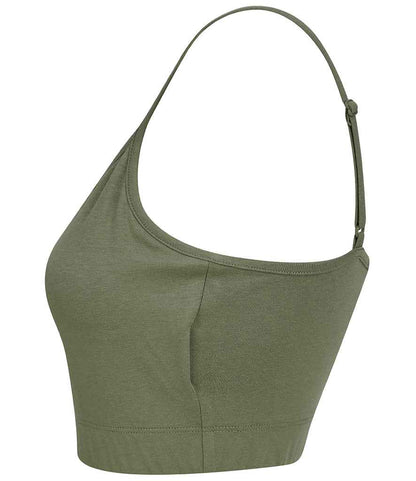 SF Clothing Ladies Sustainable Fashion Cropped Cami Vest Top SK230 in Khaki – side