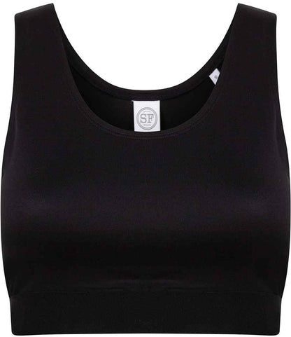 SF Clothing Ladies Fashion Crop Top SK236 in Black/Black – front