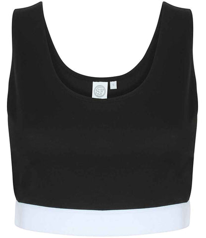 SF Clothing Ladies Fashion Crop Top SK236 in Black/White – front