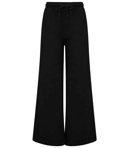 SF Clothing Ladies Sustainable Fashion Wide Leg Joggers SK431 in Black – front