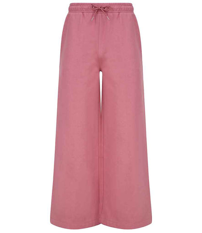 SF Clothing Ladies Sustainable Fashion Wide Leg Joggers SK431 in Dusky Pink – front