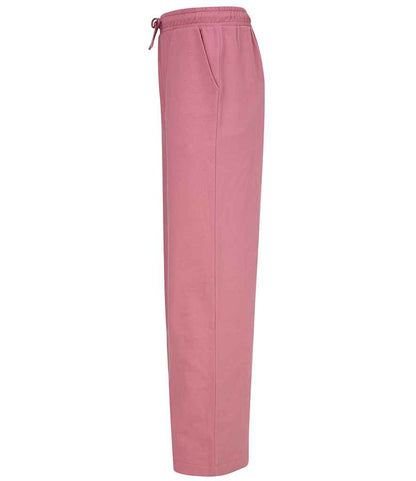 SF Clothing Ladies Sustainable Fashion Wide Leg Joggers SK431 in Dusky Pink – side