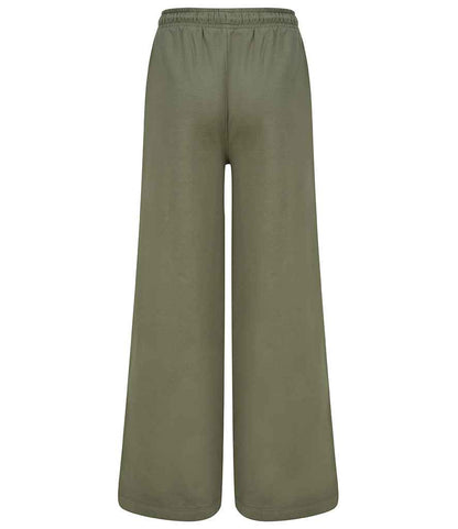 SF Clothing Ladies Sustainable Fashion Wide Leg Joggers SK431 in Khaki – back